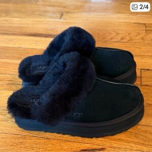 UGG Black Disquette Slippers